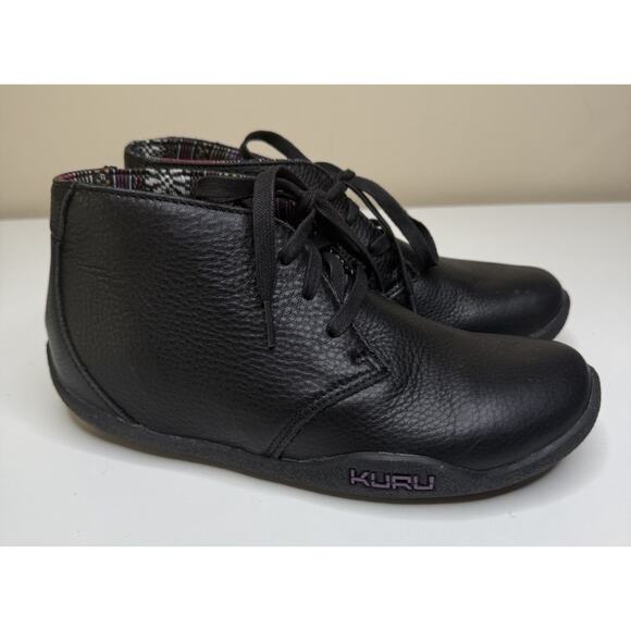 Kuru Aalto Chukka Boot Womens 8.5 Black Leather Ankle Bootie 201006 Lace Up - Picture 3 of 9